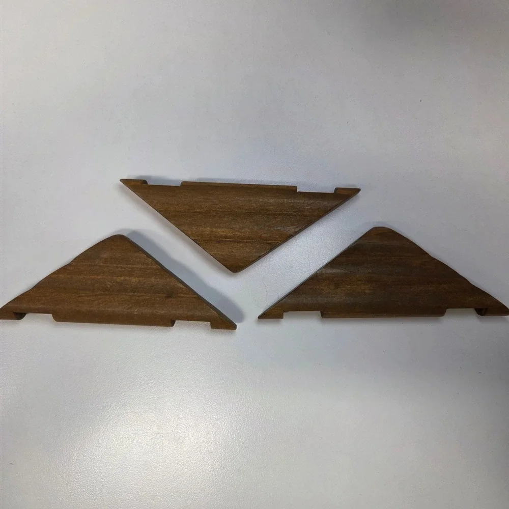 Lincoln Logs Replacement Wood Triangle Roof Gables Brown 3 Piece Set
